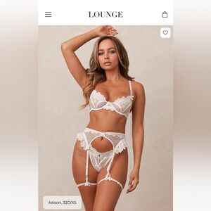 White Lacey lounge garter full set